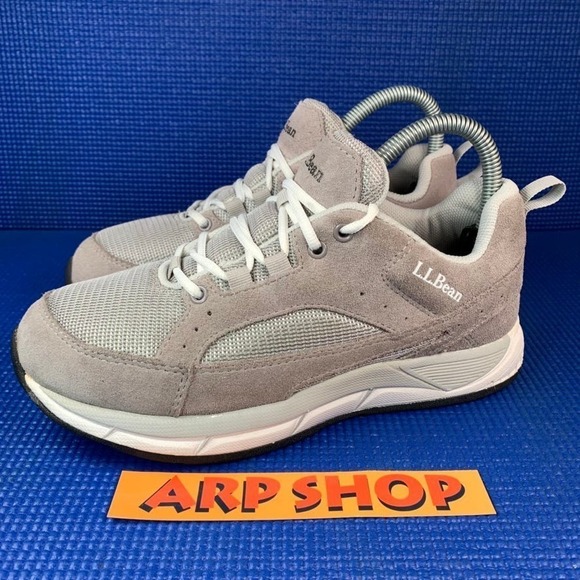 L.L BEAN COMFORT FITNESS WALKER Women`s Size 6M Grey White Suede Shoes 505864 - Picture 1 of 8